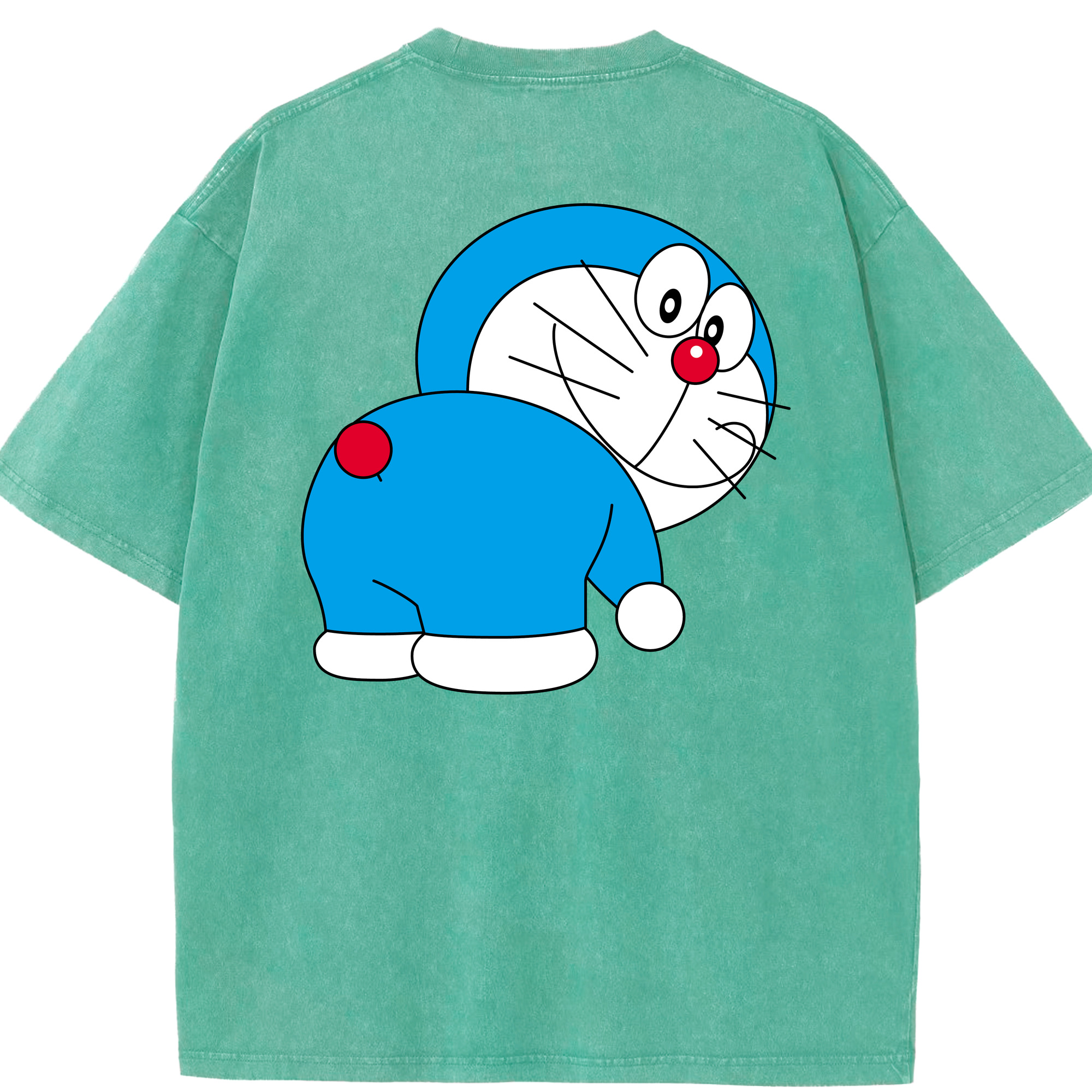 （画像用） ドラえもん Doraemon 綿100% ヴィンテージ風 半袖Tシャツ（背面プリント）